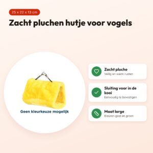 Happy Pet Cozzzy Hut Large 25 x 22 x 13 cm – pluche vogelhutje – voordelen
