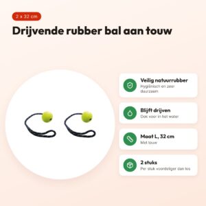 Happy Pet Floater rubber bal aan touw L 32 cm – multipack 2 stuks – voordelen