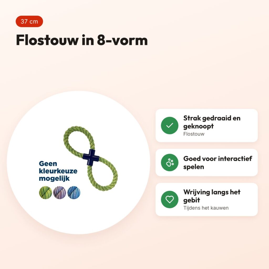 Happy Pet Flossin Fun hondenspeelgoed 8-vormig L 37 cm – flostouw – voordelen