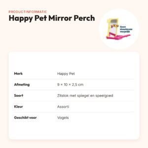 Happy Pet Fun At The Fair Mirror Perch zitstok met spiegel 9 x 10 x 2,5 cm – productinformatie