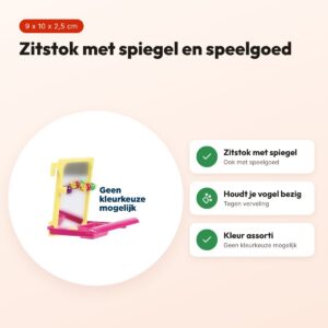 Happy Pet Fun At The Fair Mirror Perch zitstok met spiegel 9 x 10 x 2,5 cm – voordelen