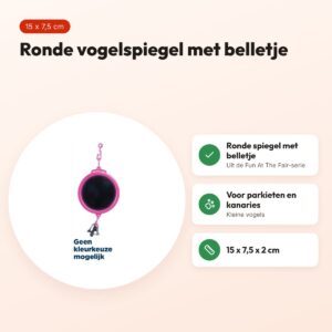 Happy Pet Fun At The Fair vogelspiegel rond 15 x 7,5 cm – met belletje – voordelen