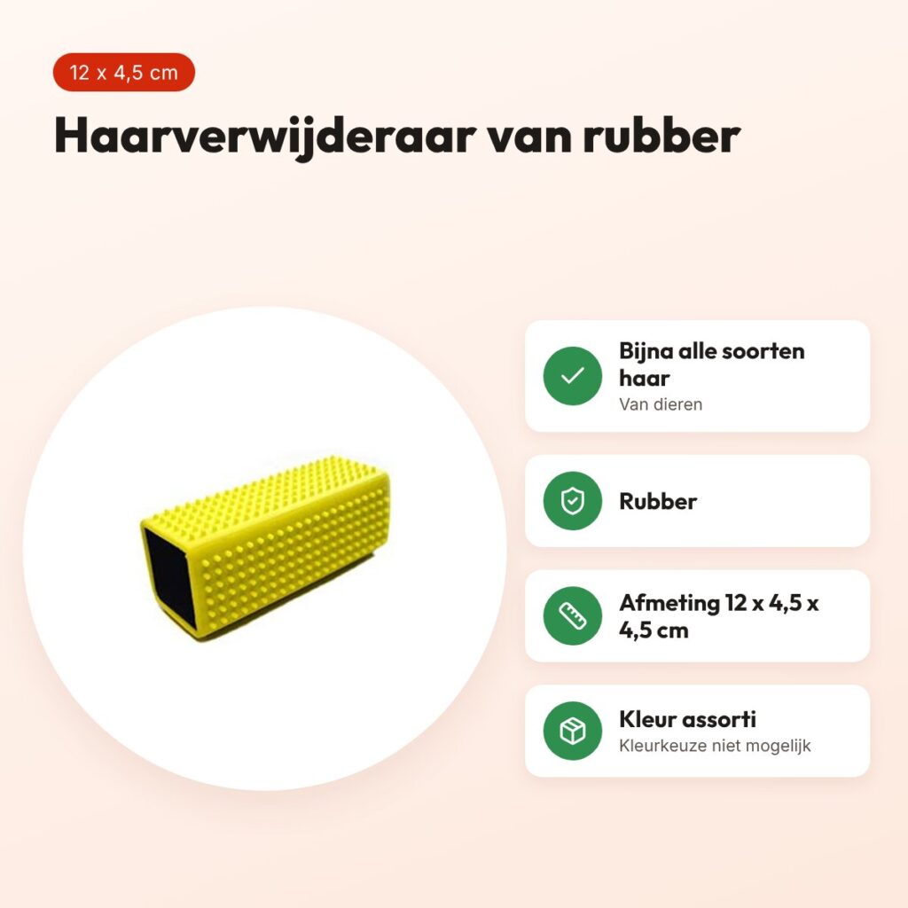 Happy Pet haarverwijderaar rubber 12 x 4,5 x 4,5 cm – kleur assorti – voordelen
