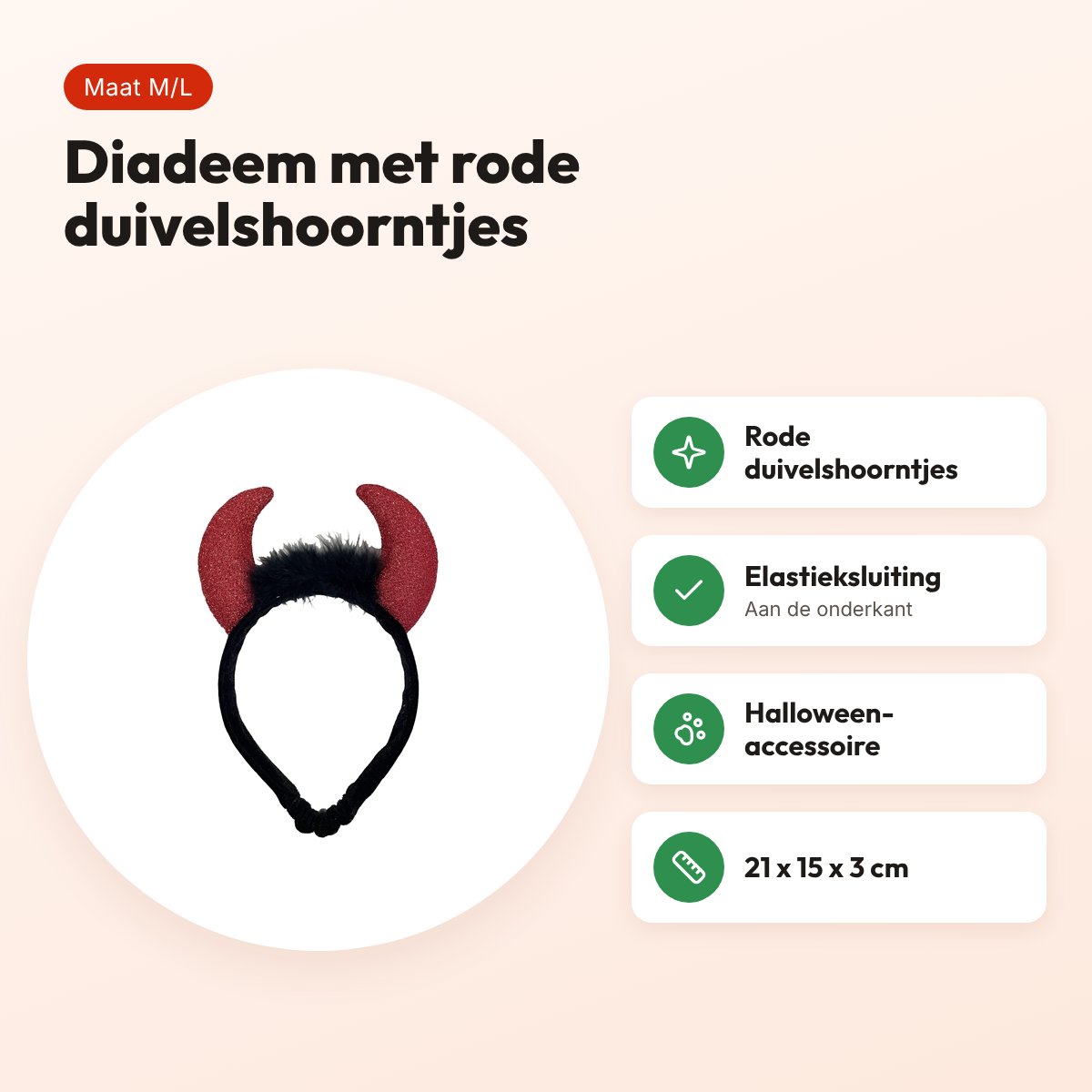 Happy Pet Halloween diadeem duivel voor honden M/L 21 x 15 x 3 cm – voordelen