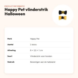 Happy Pet Halloween vlinderstrik spin en pompoen 8 x 3,5 x 1 cm – 2 stuks – productinformatie
