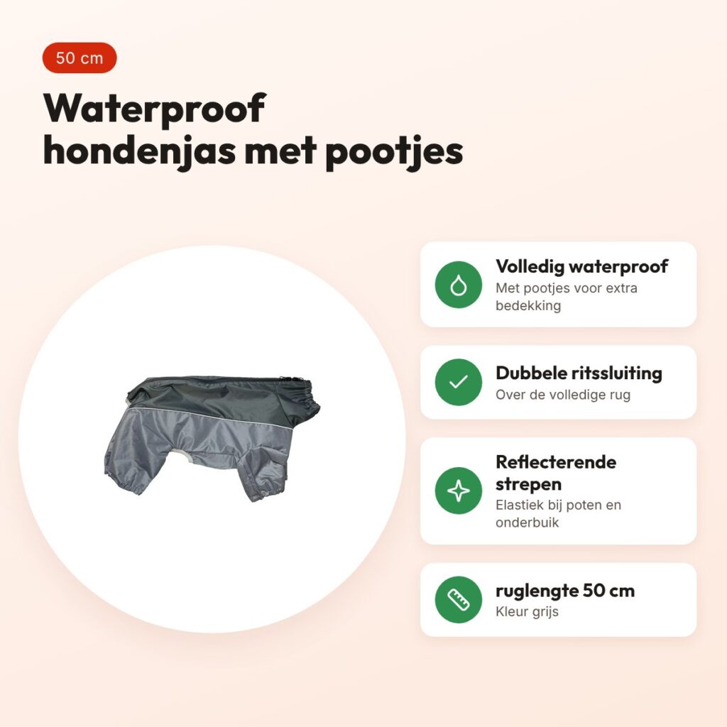 Happy Pet hondenjas Go Walk Mud Coat waterproof grijs 50 cm – voordelen
