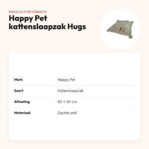 Happy Pet kattenslaapzak Hugs Snuggle 50 x 50 cm – kussen met flap – productinformatie