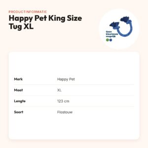 Happy Pet King Size Tug flostouw XL 123 cm – hondenspeelgoed – productinformatie