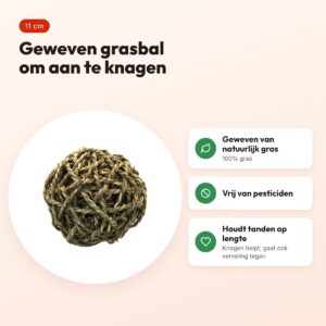 Happy Pet Nature First Grassy Ball 11 cm – grasbal voor knaagdieren – voordelen
