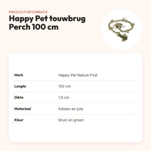 Happy Pet Nature First touwbrug Perch 100 cm – katoen en jute – productinformatie