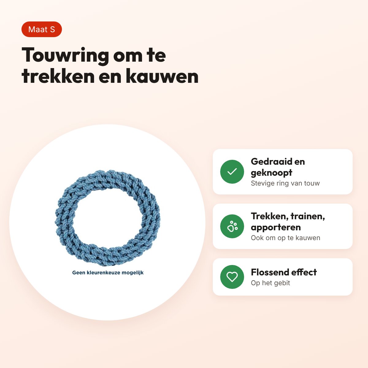 Happy Pet Nuts For Knots touwring S 18 x 18 x 4,5 cm – kauwring – voordelen