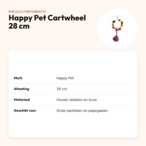 Happy Pet papegaaienspeelgoed Cartwheel 28 cm – kleurig – productinformatie