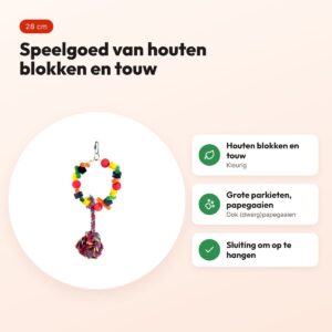 Happy Pet papegaaienspeelgoed Cartwheel 28 cm – kleurig – voordelen