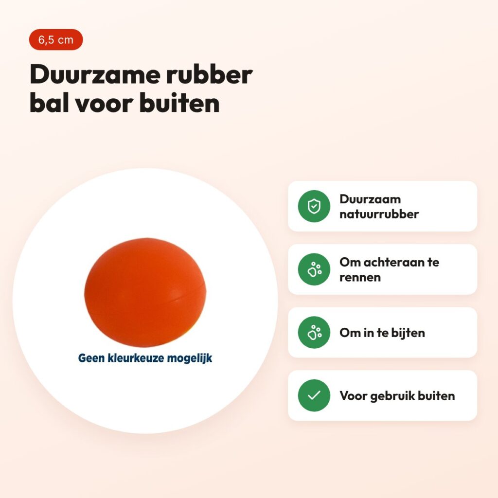 Happy Pet rubber bal 6,5 cm – natuurrubber hondenbal voor buiten – voordelen