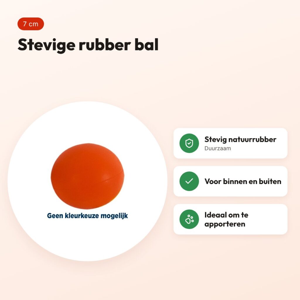 Happy Pet rubber bal 7 x 7 x 7 cm – stevig natuurrubber, binnen en buiten – voordelen