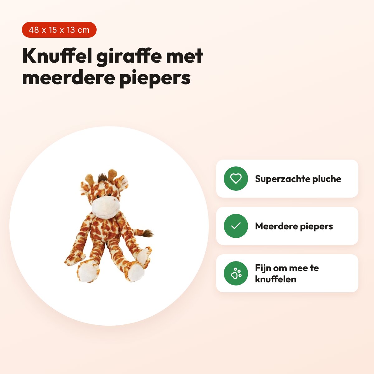 Happy Pet Swingin Safari hondenknuffel giraffe 48 x 15 x 13 cm – voordelen
