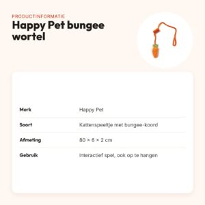 Happy Pet Tabby Patch bungee kattenspeeltje wortel 80 x 6 x 2 cm – productinformatie