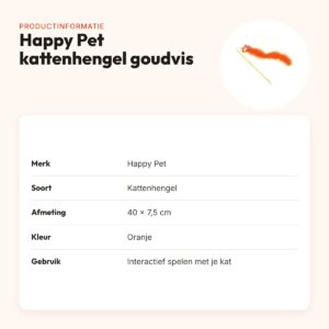 Happy Pet Tabby Patch kattenhengel goudvis oranje 40 x 7,5 cm – productinformatie