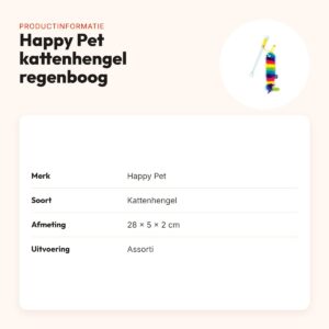 Happy Pet Tabby Patch kattenhengel regenboog 28 x 5 x 2 cm – productinformatie