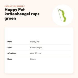 Happy Pet Tabby Patch kattenhengel rups groen 40 x 7,5 cm – productinformatie