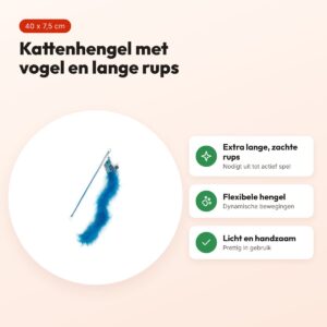 Happy Pet Tabby Patch kattenhengel vogel blauw 40 x 7,5 cm – voordelen