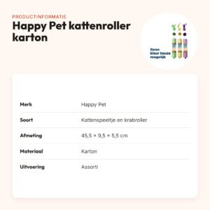 Happy Pet Tabby Patch kattenroller van karton 45,5 x 9,5 x 5,5 cm – productinformatie