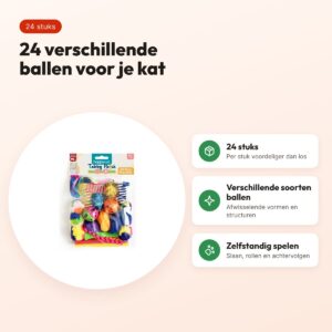 Happy Pet Tabby Patch kattenspeelgoed ballen multipack 24 stuks – voordelen