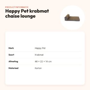 Happy Pet Tabby Patch krabmat chaise lounge van karton 46 x 22 x 14 cm – productinformatie