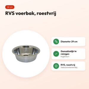 Happy Pet voerbak RVS 29 cm – roestvrij en vaatwasserbestendig – voordelen