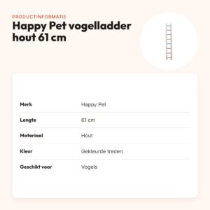 Happy Pet vogelladder hout gekleurd 61 cm – productinformatie