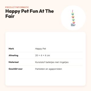 Happy Pet vogelspeelgoed Fun At The Fair Multi Ball Toy 20 x 4 x 4 cm – productinformatie