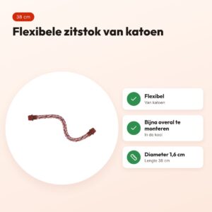 Happy Pet vogelzitstok flexibel katoen 38 cm – diameter 1,6 cm – voordelen