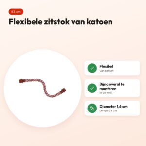 Happy Pet vogelzitstok flexibel katoen 53 cm – diameter 1,6 cm – voordelen