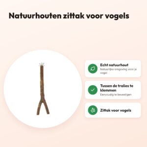 Happy Pet vogelzittak Natural 30 x 6,5 x 2 cm – natuurhout – voordelen