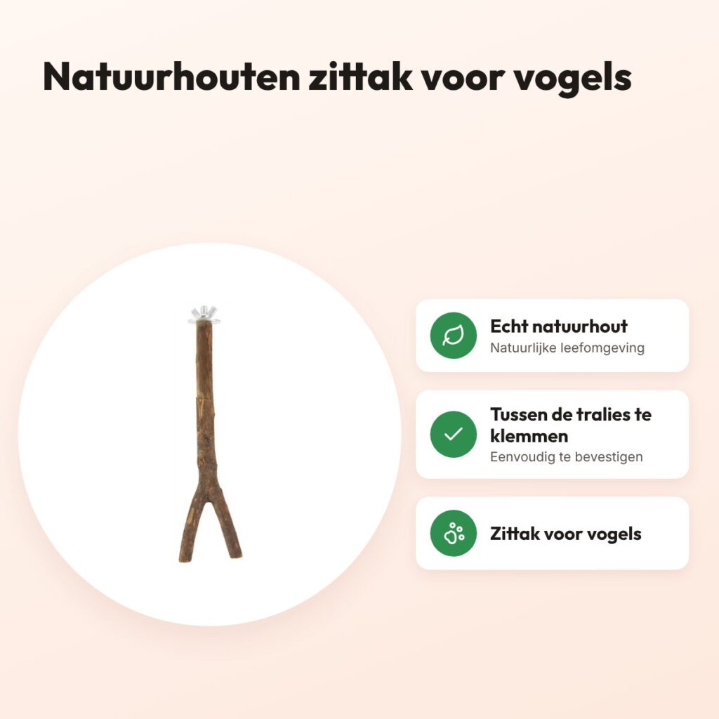 Happy Pet vogelzittak natuurhout 35 x 11 x 2,5 cm – voordelen