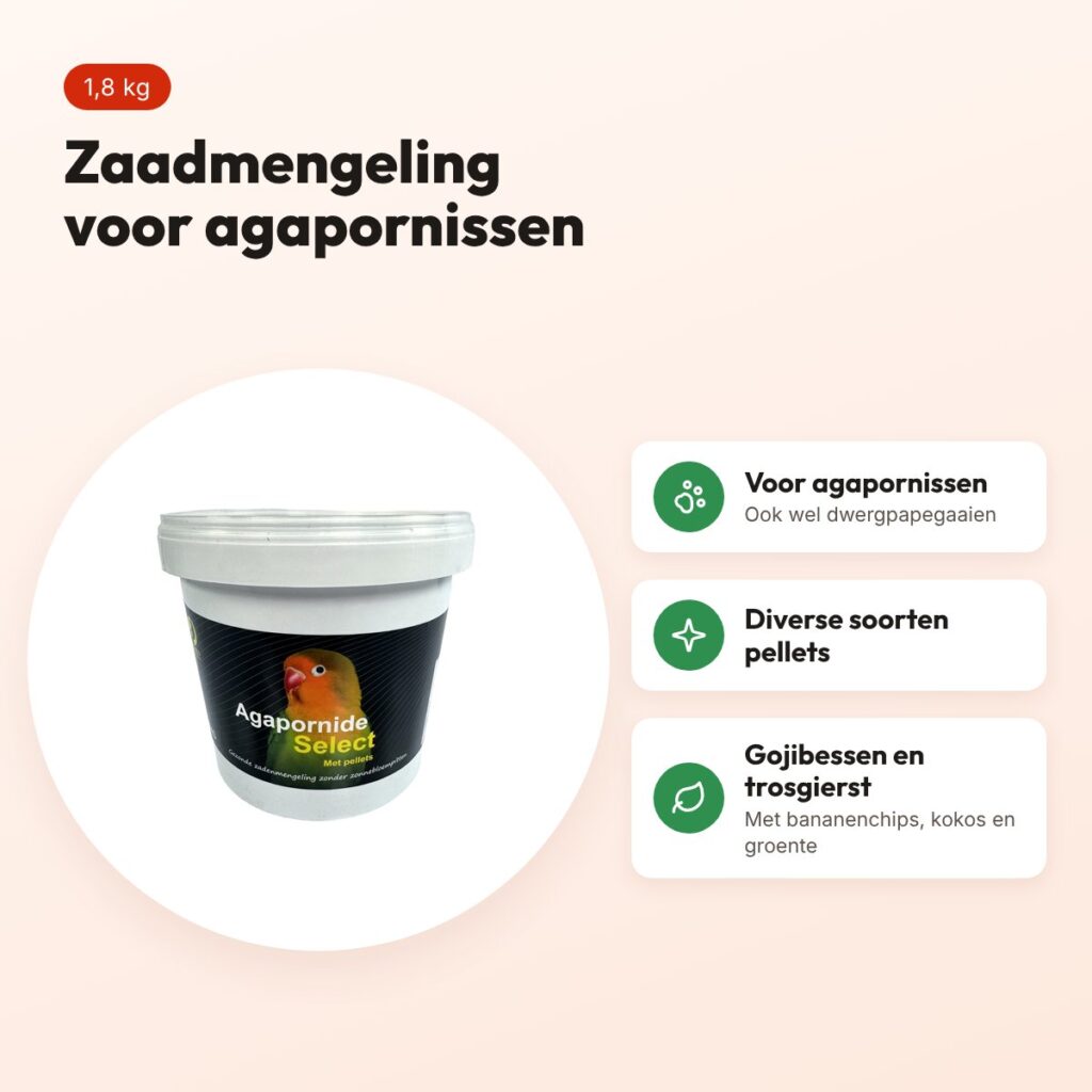 Hareco Agapornis Select vogelvoer met pellets 1,8 kg – voordelen