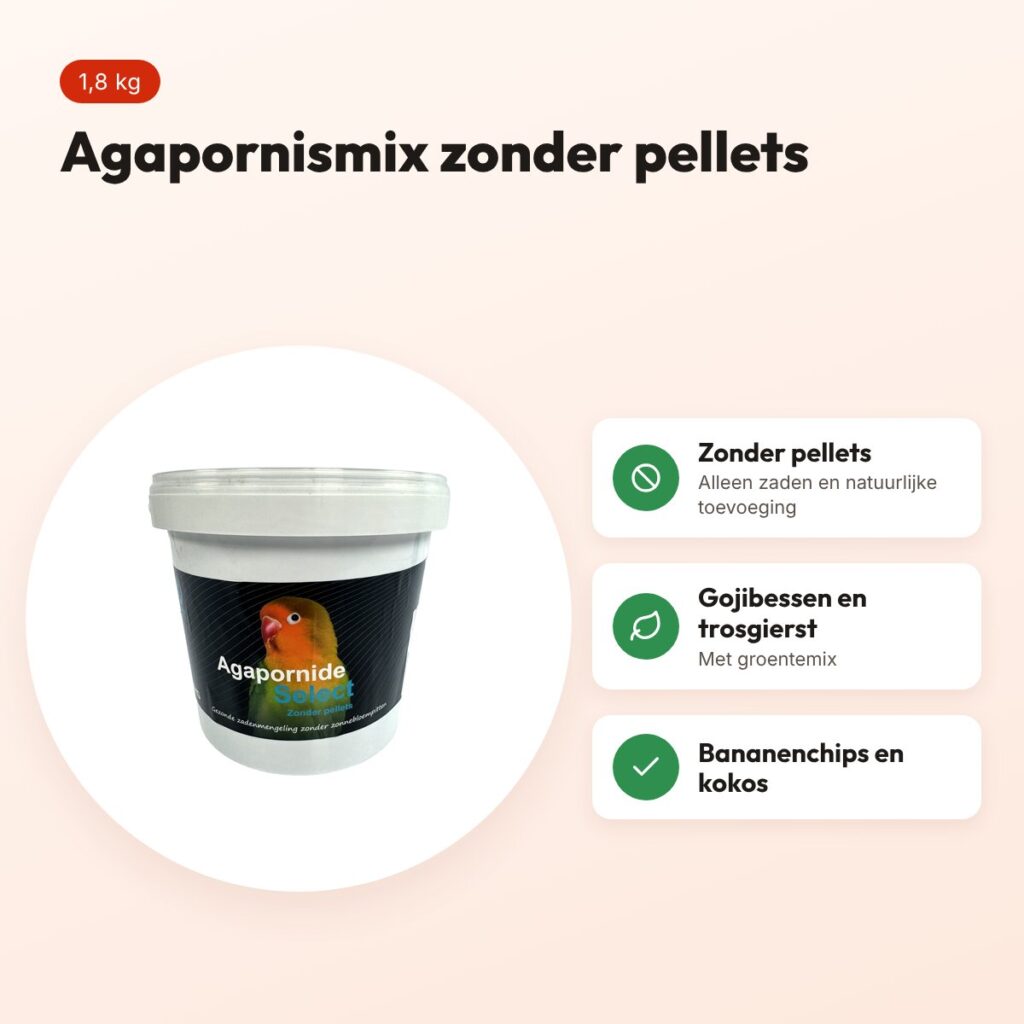 Hareco Agapornis Select vogelvoer zonder pellets 1,8 kg – voordelen