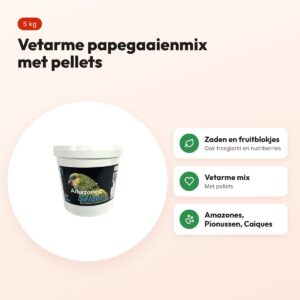 Hareco Amazone Select papegaaienvoer met pellets 5 kg – vetarm – voordelen