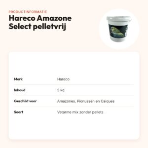 Hareco Amazone Select papegaaienvoer zonder pellets 5 kg – vetarm – productinformatie