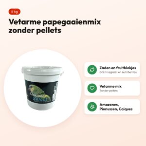 Hareco Amazone Select papegaaienvoer zonder pellets 5 kg – vetarm – voordelen