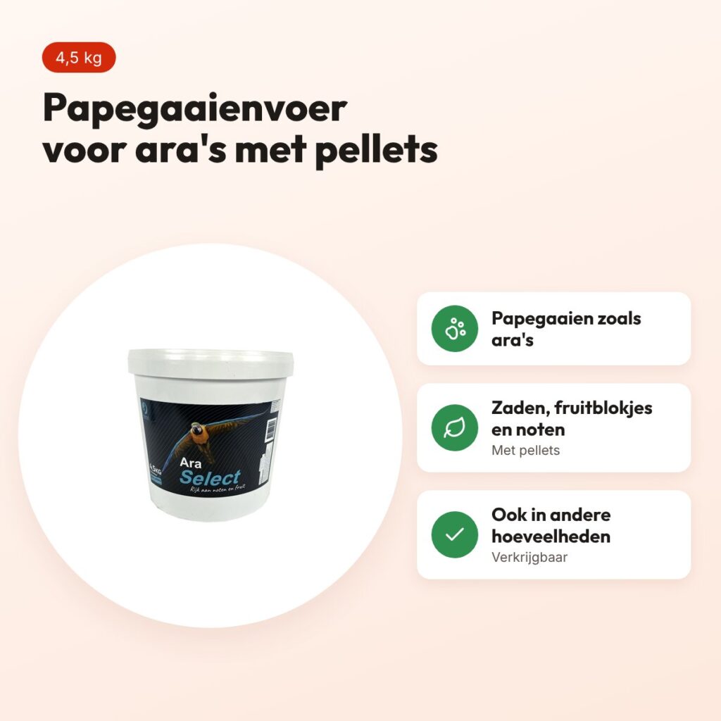 Hareco Ara Select papegaaienvoer met pellets 4,5 kg – voordelen