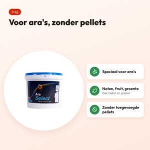 Hareco Ara Select papegaaienvoer zonder pellets 3 kg – voordelen