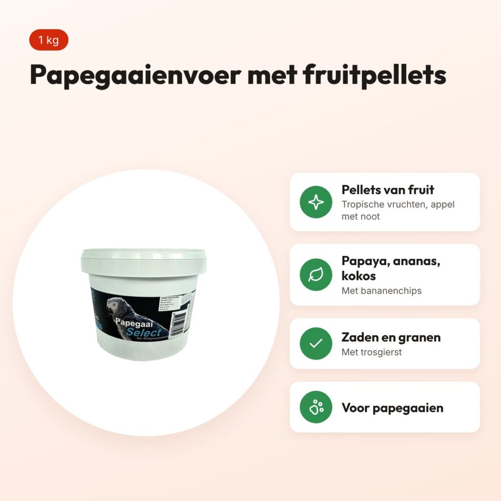 Hareco Papegaai Select vogelvoer met pellets 1 kg – voordelen