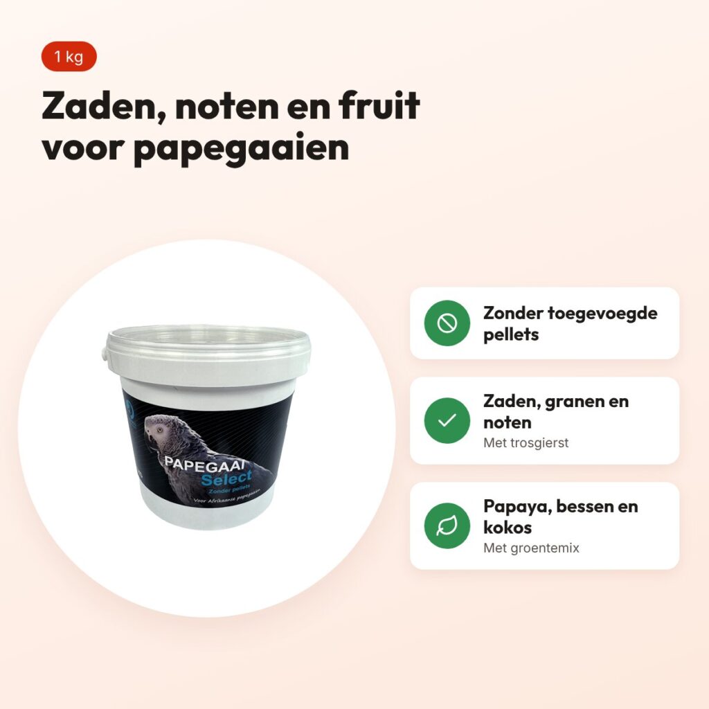 Hareco Papegaai Select vogelvoer zonder pellets 1 kg – voordelen