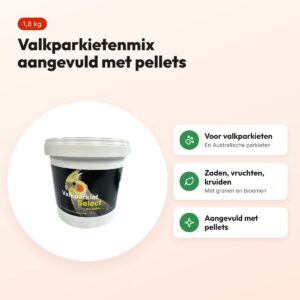 Hareco Valkparkiet vogelvoer met pellets 1,8 kg – voordelen