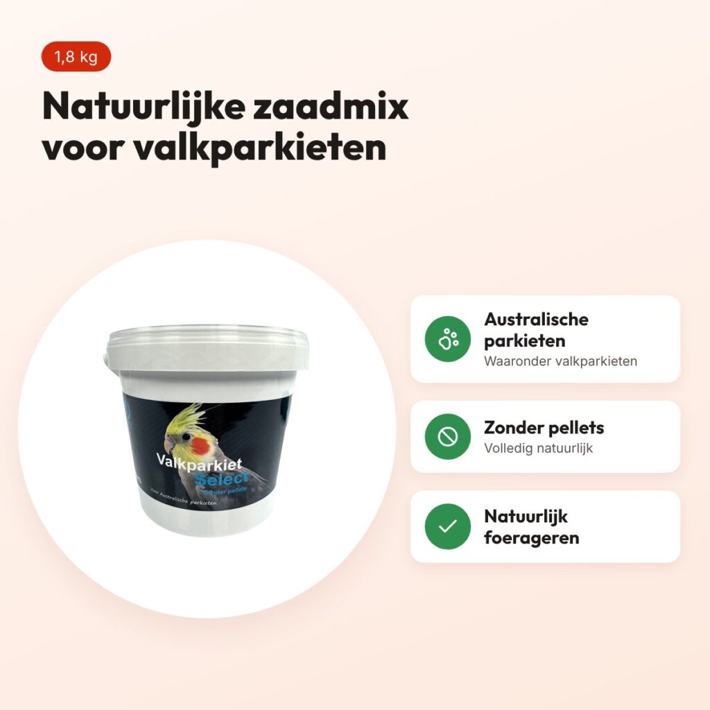 Hareco Valkparkiet vogelvoer zonder pellets 1,8 kg – voordelen