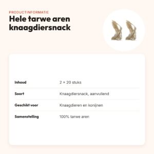 Hele tarwe aren knaagdiersnack 20 stuks – multipack 2 stuks – productinformatie