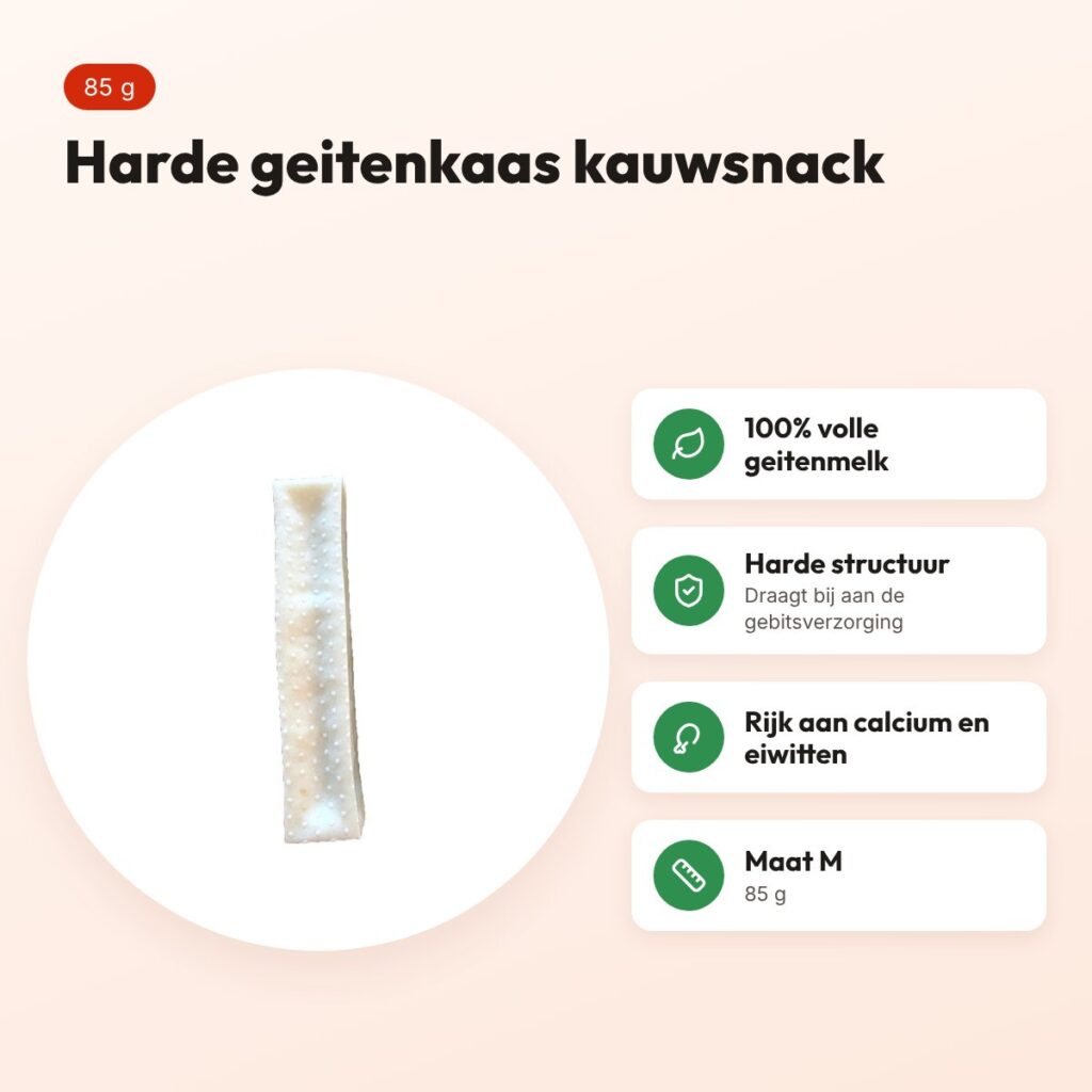 Henart geitenkaas Chew M 85 g – harde kauwsnack voor honden – voordelen