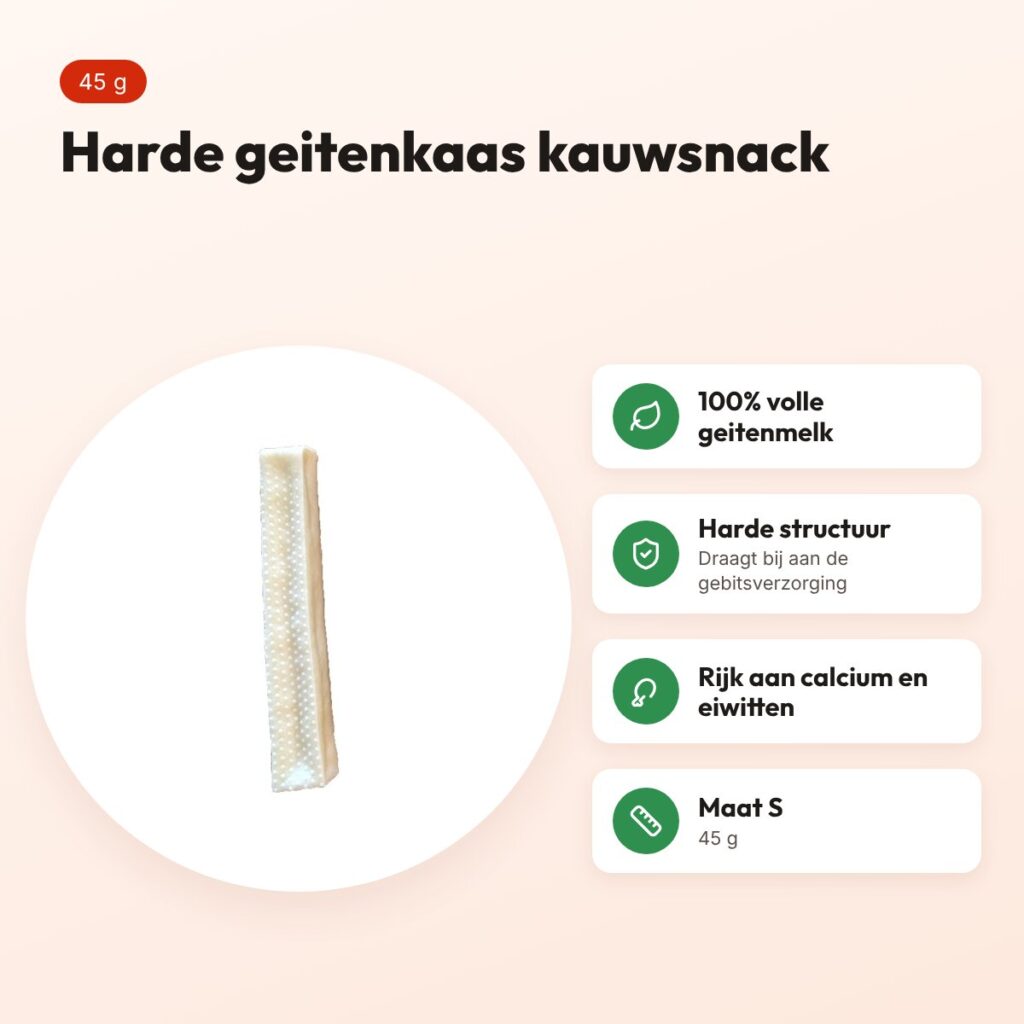 Henart geitenkaas Chew S 45 g – harde kauwsnack voor honden – voordelen