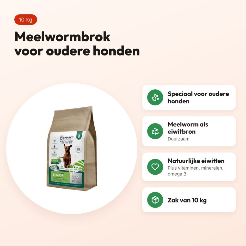 Henart hondenvoer Mealworm Insect Senior 10 kg – meelworm, oudere honden – voordelen